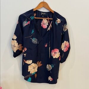 Yumi Kim 100% Silk Floral Blouse